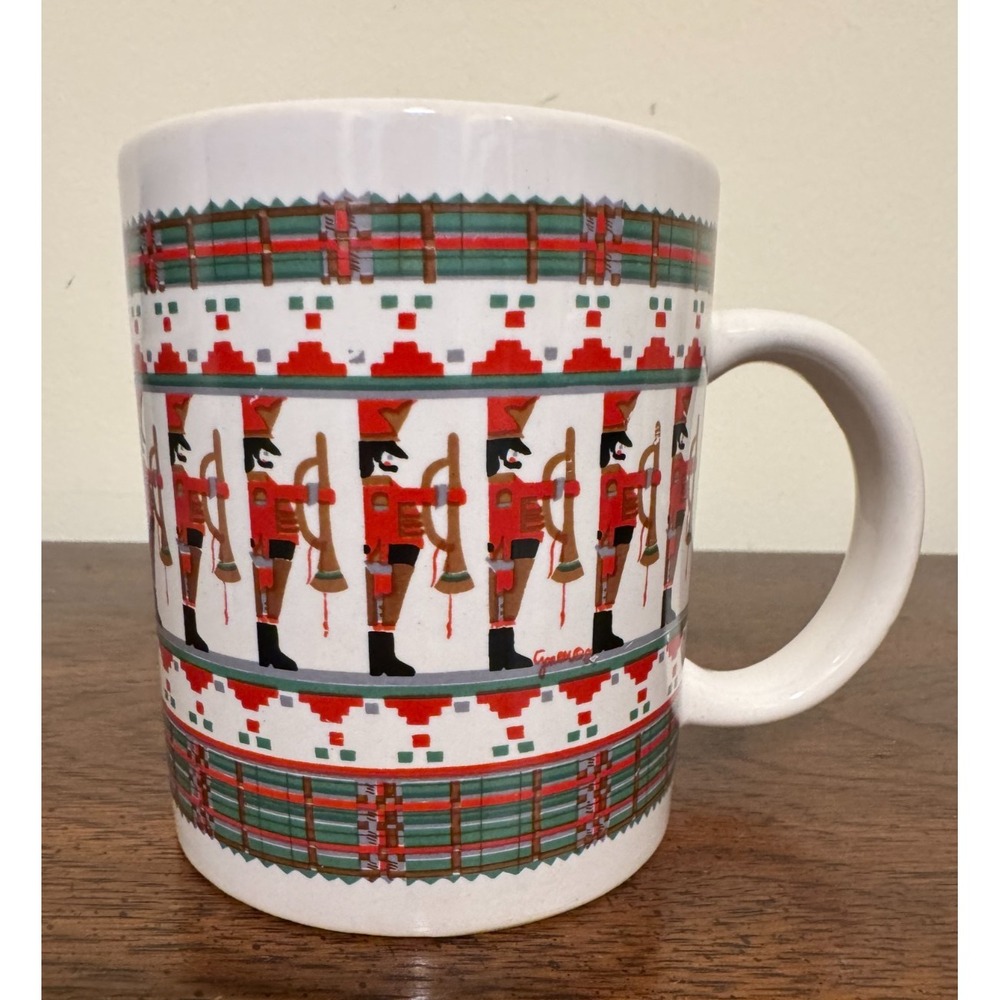 Christmas Nutcracker Soldiers‎ Plaid & Geometric Holiday Motifs Coffee Tea Mug